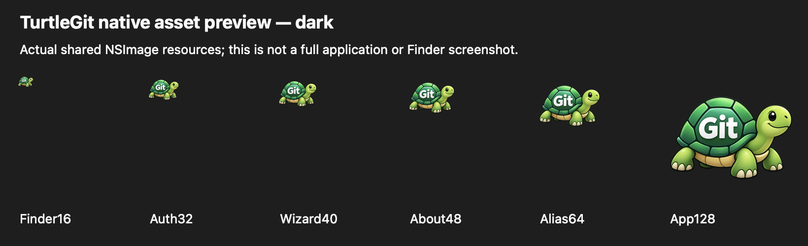 Dark native branding asset preview