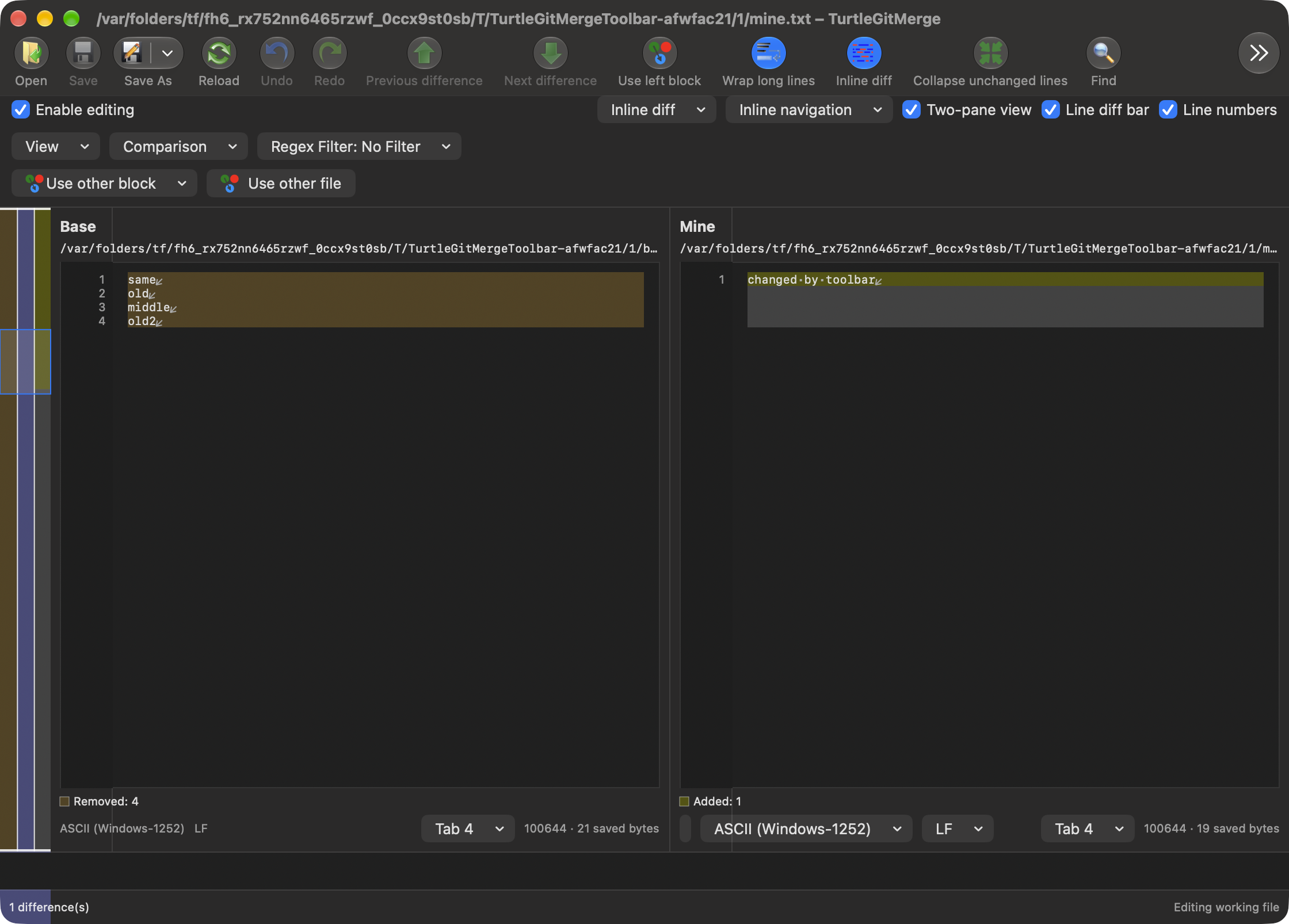Compare with native toolbar in dark mode