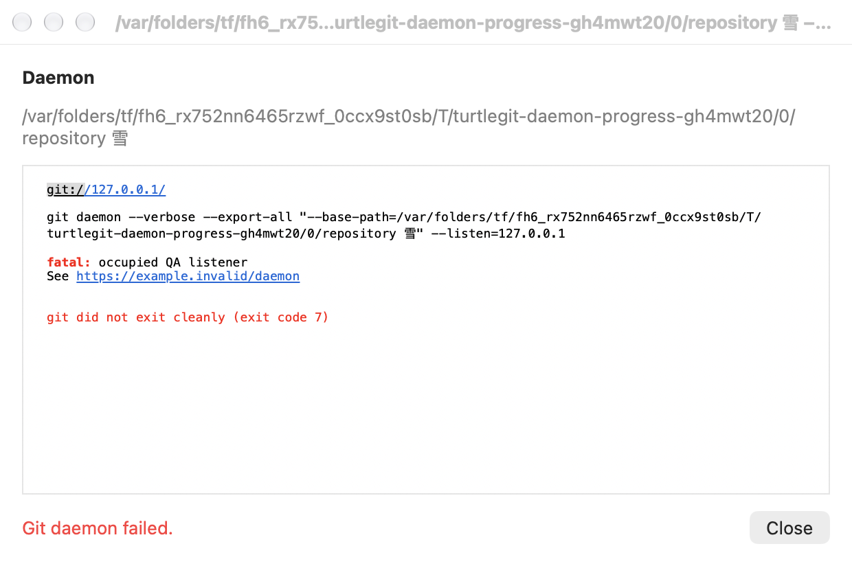 Actual native Daemon failed-result fixture, light