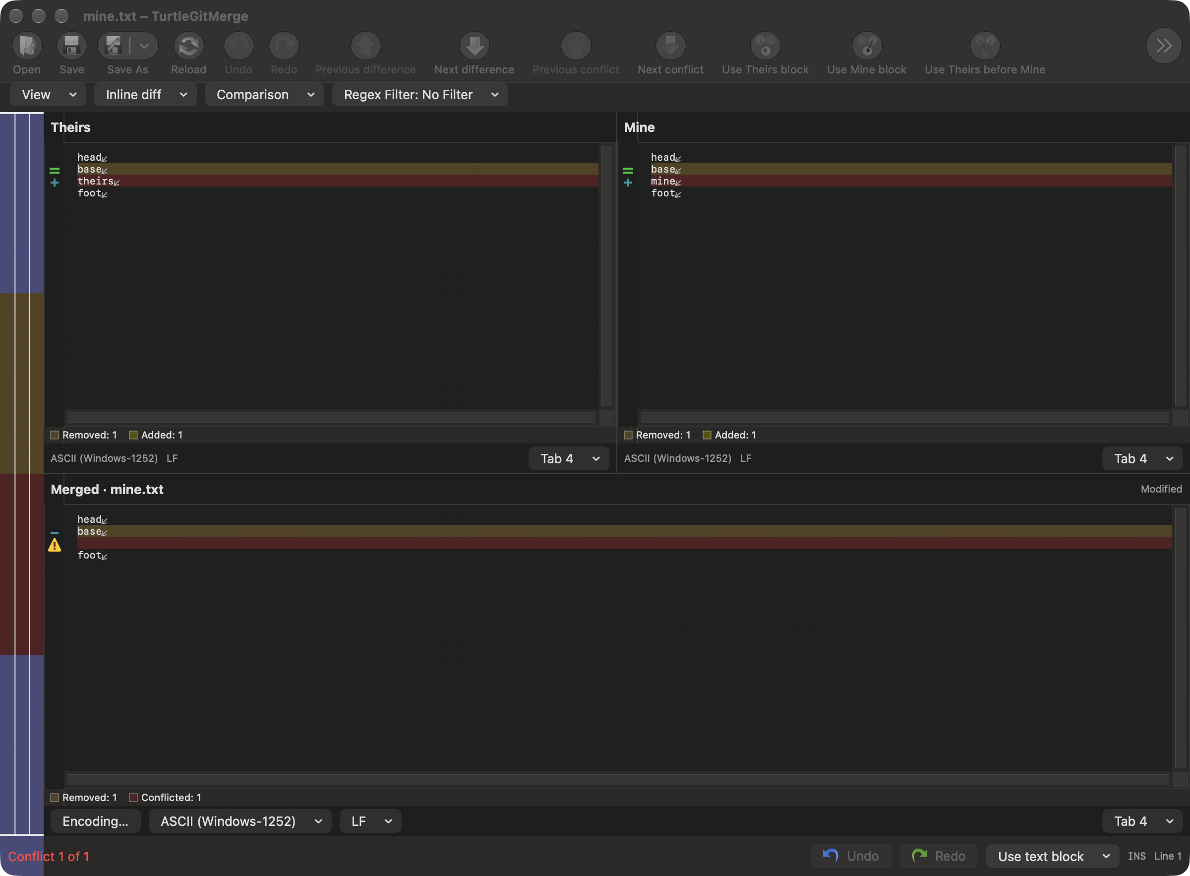 Native merge-margin-conflict-dark