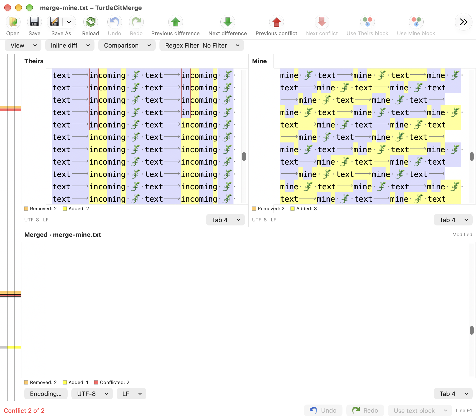Wrapped merge sources, light appearance