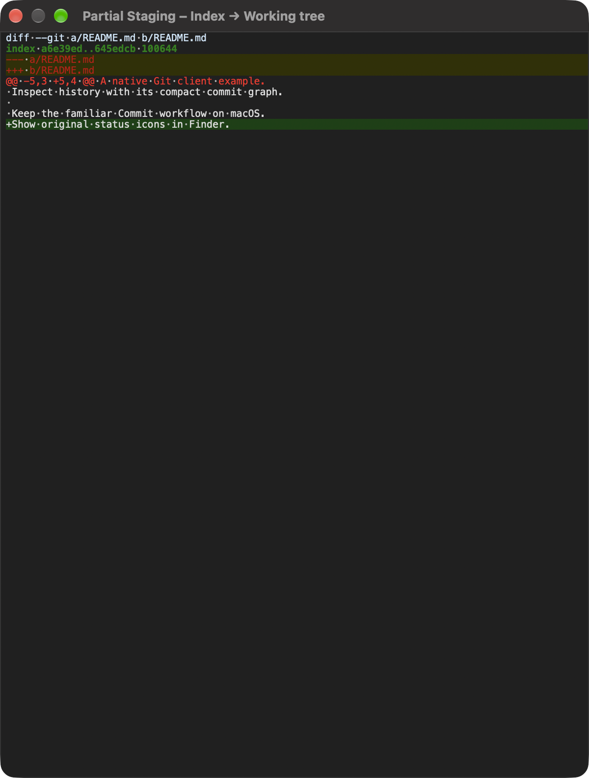 Current dark Partial Staging window
