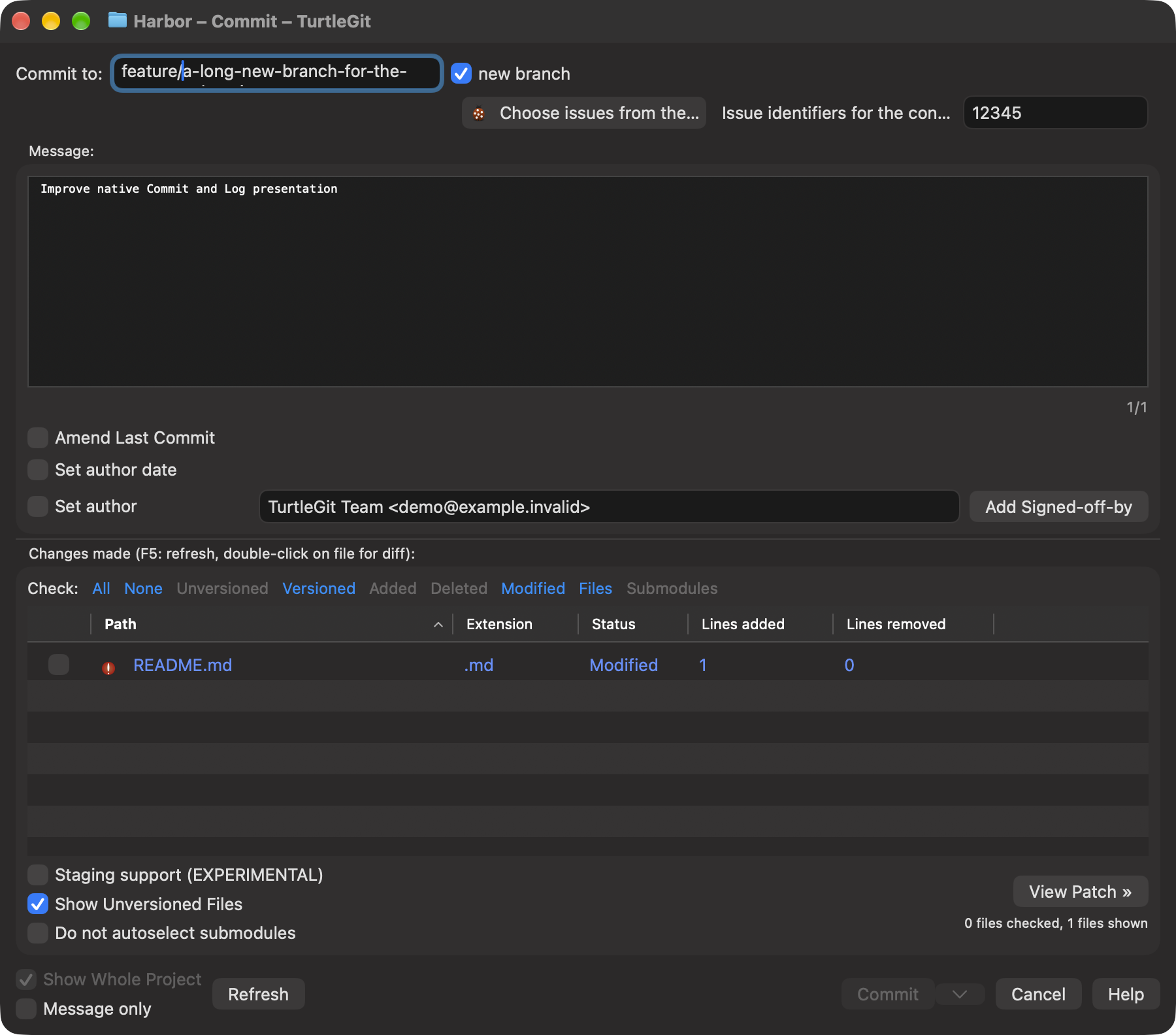 Native commit-header-dark
