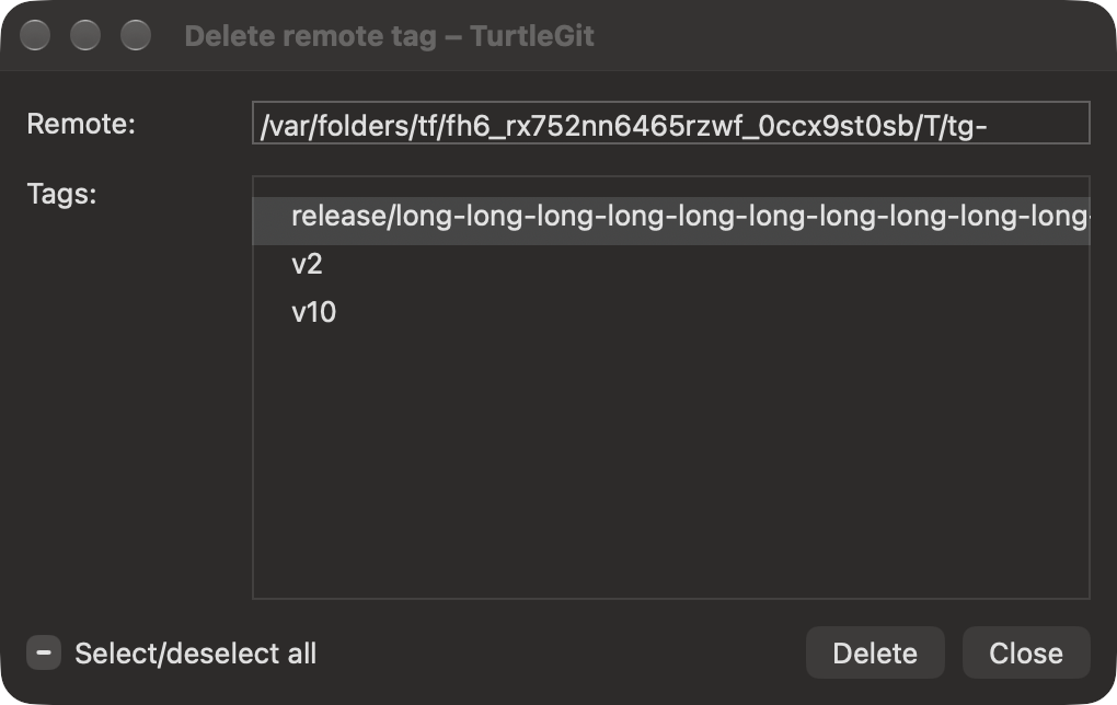 Native dialog, dark