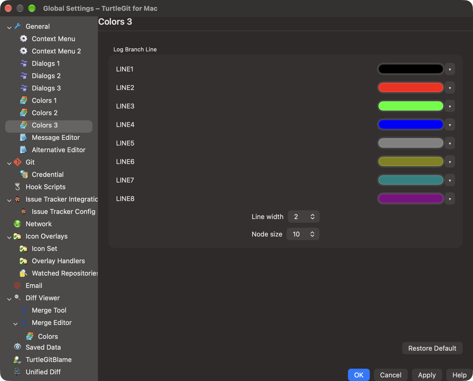 settings colors 3 dark