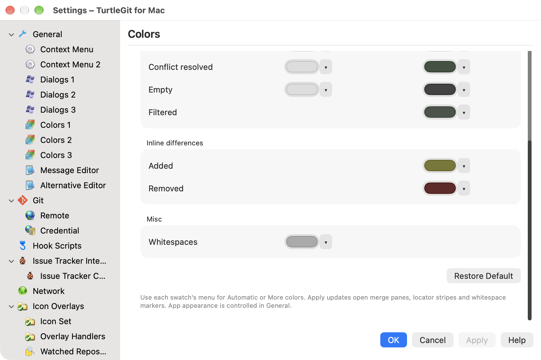 settings layout small bottom light