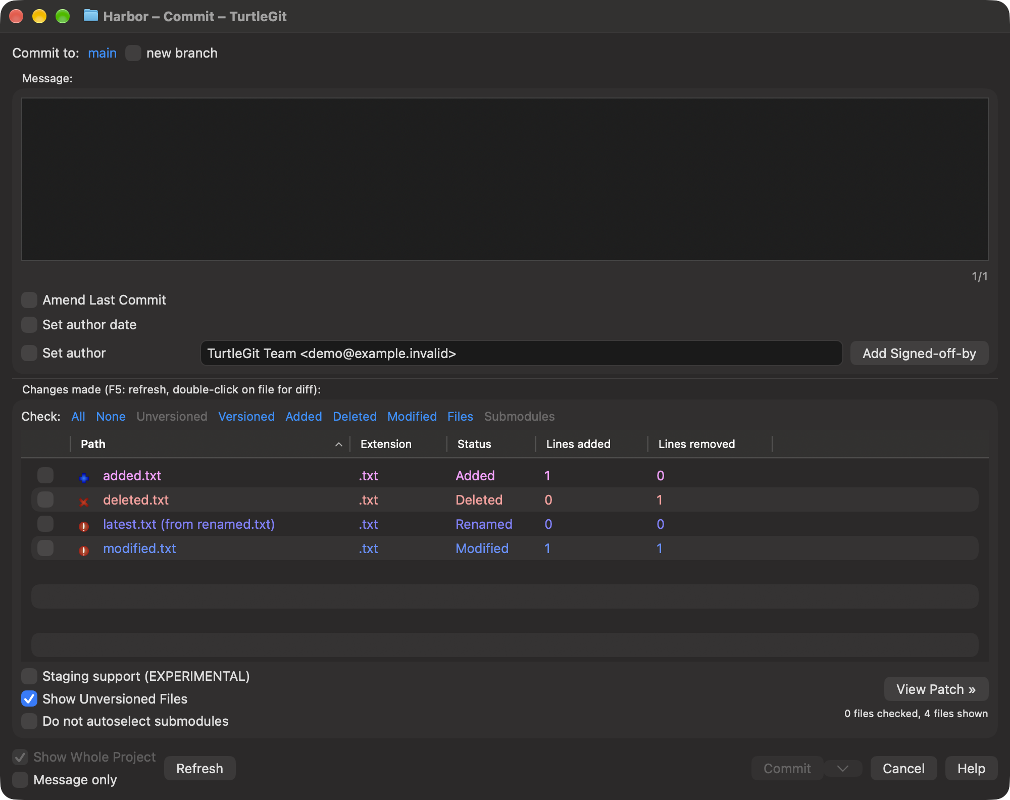 Commit status colors, dark