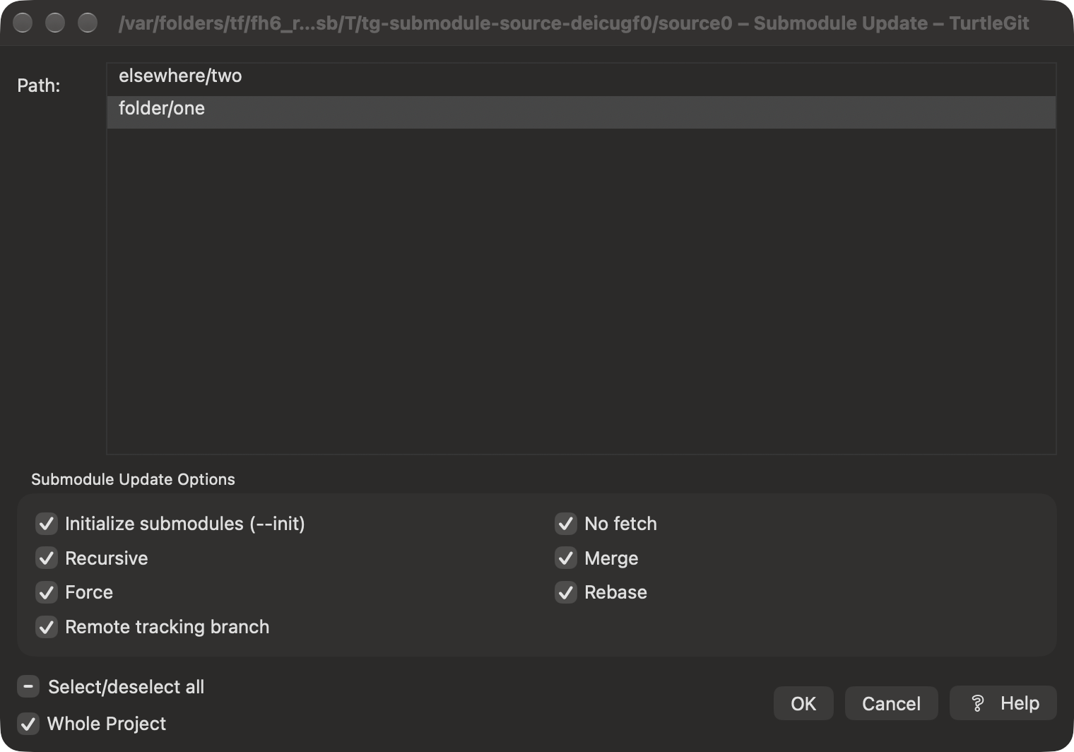 Native Submodule Update, dark